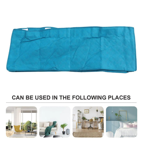 No Fuss Heavy Duty Folding Clothes Storage Bin With Sturdy Handles And Smart Compartments For Bed Sheets Blankets And Closets in blue, flat and spacious for easy storage.
