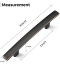 Oil Rubbed Bronze Curved Cabinet Handles Arch Drawer Pulls For Kitchen 3 Inch Hole Center measurements image