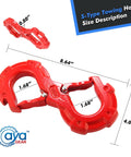 Red S Shape Integrated Winch Shackle With Quick Release For Off Road Recovery 33000 Lbs Break Strength And 11200 Lbs WLL