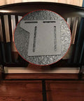 Heavy Duty Bed Frame Bracket Adapter For Headboard Conversion Full To Queen Solid Steel Offset Plates close-up view on headboard.