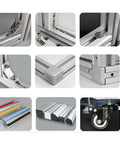 Black Aluminum T Slot Extrusion 30 Series 30x150 European Standard Anodized Linear Rail Profile Ideal For DIY CNC Rigs Plus Industrial Frames 180mm Length 1 Pack, shown in frame joints