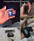 Rechargeable Pocket EDC Flashlight 500 Lumens Dual LED Keychain Light for work, running, walking, and emergency use.