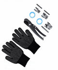 Effortless Pipe Threading Set for PVC fittings with tools, handles, gloves, and thread kits for internal and external threads.