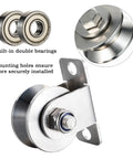 Cable Pulley Wall Mount With 48mm Wheel Dual Bearings Stainless Steel V Type Rope Pulley For Pulley System And Sliding Gate