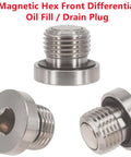 2 Pack Tough Stainless Steel Magnetic Hex Front Differential Oil Fill And Drain Plug For Polaris Ace General Rzr Ranger