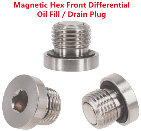 2 Pack Tough Stainless Steel Magnetic Hex Front Differential Oil Fill And Drain Plug For Polaris Ace General Rzr Ranger