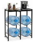5 Gallon Water Jug Holder 2-Tier Stand With Tabletop Shelf Built To Last Heavy-Duty Carbon Steel Build For Easy Countertop Organization