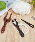 Three Piece Wooden Knitting Fork And Weaving Tools Kit With Lucet Fork For Bracelet And Necklace Braiding DIY Projects