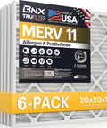 Air Filter 20x20x1 MERV 11 Six Pack Pleated Electrostatic Media For HVAC Systems That Kick Allergies Dust Pet Dander Smoke And Odor Made In USA