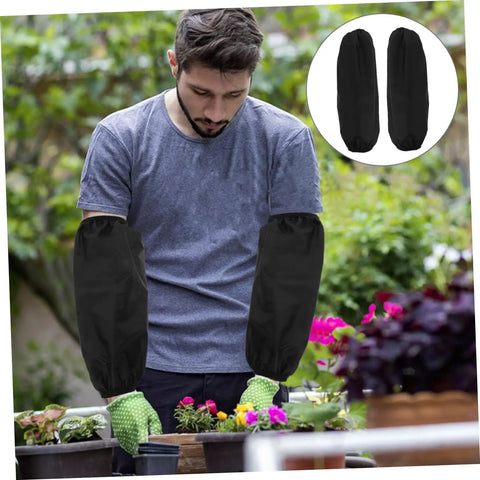 Oilproof Long Arm Sleeves For Men And Women With Heavy Duty Gunk Shielding protecting arms during gardening activities.