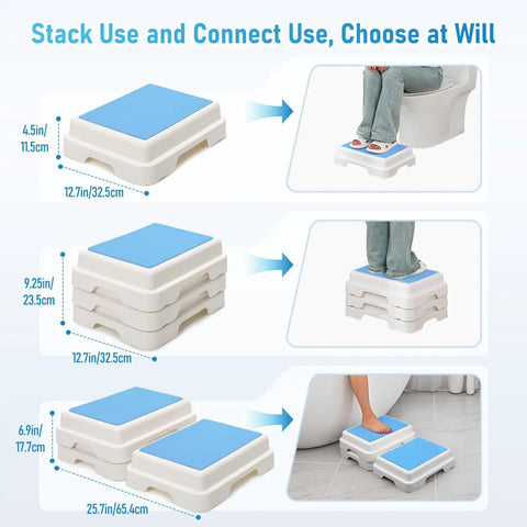 Bath Shower Step Stool With Non Slip Wide Platform For Indoor And Outdoor Use Stackable Handicap Accessible Bath Aid Portable Medical Grade Stability For High Beds Kitchens And Bathrooms