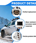 Truck in snowy mountains; circular insets of alternator's plug, grooves, casing with focus keyword Drop In 12V 150A Beefed Up Alternator Replacement For Nissan Murano Pathfinder Infiniti JX35 QX60 Direct Fit 23100-3JA1A Compatibility With 11538N 11538 23100-3JA1ARE A003TJ3991.