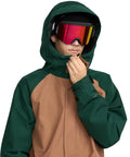 GORE-TEX 2 Layer Ski And Snowboard Jacket With 20K Waterproof Fully Taped Seams Terra Brown XXL with hood and goggles