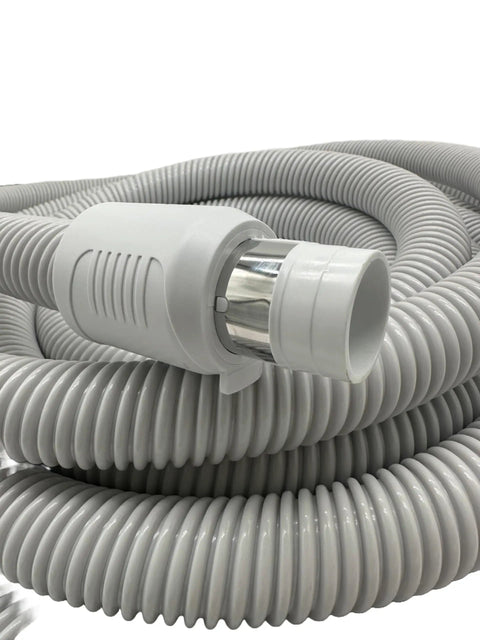 Close-up of 35 Foot Central Vacuum Hose with On Off Switch Crushproof Material 360 Degree Swivel Handle and Low Voltage Control