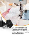 Knurled M4 Thumb Screws 10 Mm Thread Black Round Clamping Screws Stainless Steel With 14 Mm Head Diameter for sewing machine