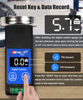 Shop Tested Digital Camber Gauge For Car Alignment Plus Suspension Tuning Arrives With Instant Angle Meter and Rock Solid Magnet, showing reset key and data display.