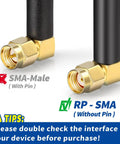 Mini Dual Band WiFi Antenna 2.4GHz 5GHz 5.8GHz MIMO RP-SMA Male Right Angle 2 Pack connector comparison