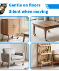 Hella Sturdy 2 Inch Ball Casters Paired With Soft TPR Wheels And Heavy Gauge Brass Plates For No Sweat Furniture Sliding set of four on various furniture.