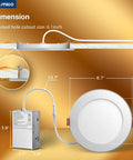 Top Notch 24 Pack 6 Inch Led Recessed Ceiling Lights With Subtle Night Light Setting Offering 5CCT Tunable Glow And 1100 Lumen Kick For Real House Renovation Vibes dimensions displayed with cutout sizes