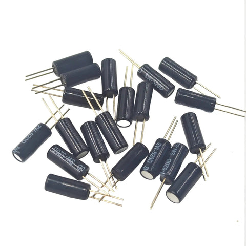20Pcs SW520D Vibration Sensor Kit With Metal Ball Tilt Shaking Switch For DIY Electronics Projects And Innovative Applications Gold Finish Perfect For Arduino Raspberry Pi And Microcontroller Builds Dope Educational Sensor Pack, black цилиндrical SW-520D sensors with gold pins