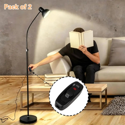 Two Pack Black Inline Lamp Switch With Neon Indicators For Night Visibility, Easy See On Off, Built Tough And High Quality Phenolic Plastic, 10A 250V, Durable Inline Switches For Lamps And Fixtures, Perfect For DIY Projects. Black inline lamp switch on floor lamp cord, pack of 2