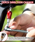 Hand using Portable Bike Repair Tool Kit with Ratchet Wrench and Ten Bits, showcasing quick direction change feature.