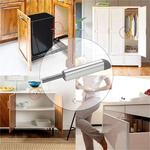 Push To Open Damper Buffer Magnetic Cabinet Door Latches Smooth Quiet Closer Rebounder Cupboard Catch Drawer Stopper Gold Finish, open cabinets showcase