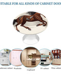 Two Pack Brown Horse Round Stainless Steel Cabinet Knobs With Screws For Kitchen Cabinets Drawers Closets Dressers Cupboards