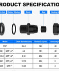 Joinfworld 72-piece black cable glands kit with nuts, washers and seals for waterproof pass-through; PG7–PG29, NPT 1/4–1 in