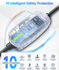 Tesla Level 2 EV Charger For Home, 40A Fast 9.6kW Charging Station safety features with transparent casing