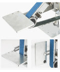 Rock Solid Industrial Belt Sander Machine With Brushless Motor And Swivel Frame Compact 762X25MM showing metal base and sanding belt.