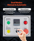 Heavy Duty Electric Tube Bender Machine 1.5 Kw Power Bends 5/8 To 1-1/2 Inch Pipes With Five Dies For Auto And Manual Modes control panel with buttons for auto and manual settings