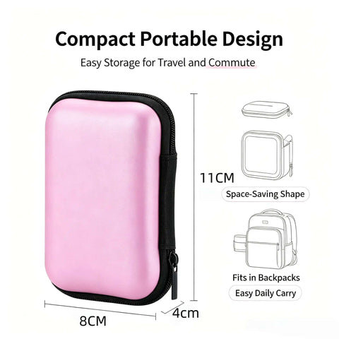 Dope Pink Eva Electronics Organizer Case For Ccd Camera Travel Purse showcasing compact size of 11cm x 8cm x 4cm with a smooth surface.