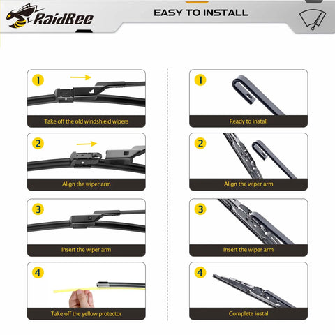Installation guide for Premium Quality Windshield Wiper Blades For GMC Terrain And Chevy Equinox Models 2010 To 2017.