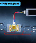 Wiring diagram for Digital Battery Monitor And Multimeter For RVs And Solar Setups Reads 8 To 100V And 0.05 To 100A with LCD.