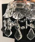 Close-up of Glass Pendant Lamp Crystal Pendant Light Shade showcasing intricate crystal detailing and chandelier design.