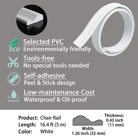 Flexible Wall Molding Trim And Chair Rail Peel And Stick Self Adhesive Panel Moulding with eco-friendly features and dimensions