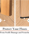 Comparison of chair legs on wood floor with and without Non Slip Furniture Pads 30 Pack Brown Self Adhesive Rubber Floor Protectors For Hardwood Floors Keep Furniture From Sliding And Scratching Sofas Tables And Chairs In Place.