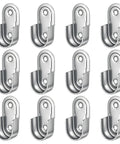 12 Pack Oval Closet Rod End Supports Heavy Duty Wardrobe Bracket Holders With 24 Screws For 15 By 30 MM Oval Rods Sturdy Wall Or Wood Mounts
