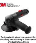 Heavy Hitter Pneumatic Angle Grinder 1.5 HP Air Powered Tool Cuts Like Butter with robust black handle and adjustable guard.