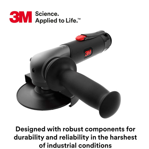 Heavy Hitter Pneumatic Angle Grinder 1.5 HP Air Powered Tool Cuts Like Butter with robust black handle and adjustable guard.