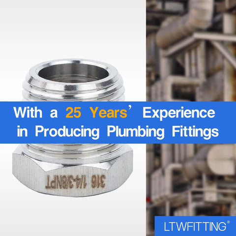 Pro Grade Stainless Steel 316 Hex Bushing Reducer Fittings Three Eighths Inch Male To One Quarter Inch Female NPT For Fuel Water