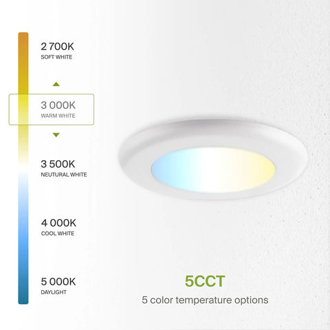 12 Pack 4 Inch LED Disk Lights Dimmable Flush Mount And Surface Mount Ceiling Fixtures 2700K To 5000K 5CCT 685 Lumens