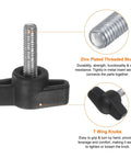 Superb 10 Pack M5 X 12Mm Plastic Thumb Screws Slick Tee Wing Knobs showing black plastic knob with zinc plated threaded stud.