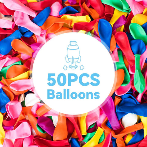 Colorful 50-piece balloons for Balloon Launcher And Powered Car Set For Toddlers 3 To 5 Frog Theme STEM Toy Cool Racer Kit