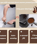 Killer Automatic 58Mm Coffee Tamper For Espresso Beans With Hella Precise Pressure Settings And Fast Auto Lock Design For Smooth Home Barista Shots Without Any Fuss Black comparison of manual tamping vs automatic tamping.