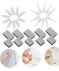 Shutter Replacement Pins And Plunger Bolts For Window Screens Feature Heavy Duty Design With Forty Pieces Of Spring Hardware, plastic and metal clips for window screen repair.