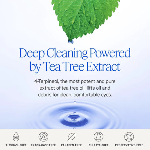 Cliradex towelettes for eyelids and eyelashes with tea tree extract; fragrance- and preservative-free.