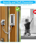 Two Pack Stainless Steel Door Chain Lock For Inside Doors, Heavy Duty Security Chain With Thickened Link Design And 12 Screws installed