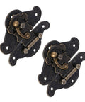 2 Piece Vintage Buckle Latch Zinc Alloy Jewelry Box Latch Hasp With Antique Bronze Finish For Wooden Chest And Suitcase Repair
